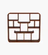 Nihao Sheesham Wood Wall Shelf with Open Storage (Honey Finish) - Image 3