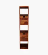 Adler Sheesham Wood Wall Shelf with Open and Close Storage (Honey Finish) - Image 3
