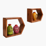 Two Wooden Wall Shelves - Image 2