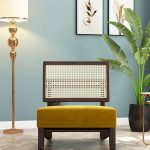 Terence Lounge Chair (Velvet, Chestnut Brown) - Image 3