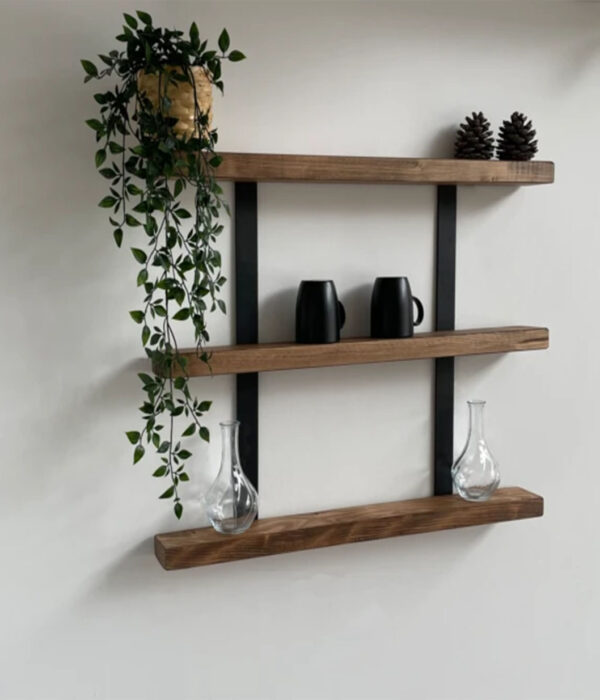 Solid wood wall shelf