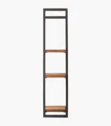 Mainster Acacia Wood with Metal Frame Set of 3 Wall Shelves (Acacia Finish) - Image 3
