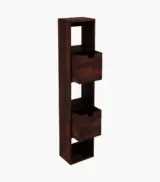 Adler Sheesham Wood Wall Shelf with Open and Close Storage (Walnut Finish) - Image 4