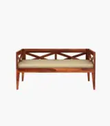 Tryvolta Sheesham Wood Diwan Bed (Honey Finish) - Image 3