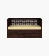 Angolica Sheesham Wood Diwan Bed with Drawer Storage (Walnut Finish) - Image 3