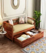 Decaprio Sheesham Wood Diwan Bed with Drawer Storage (Honey Finish) - Image 3