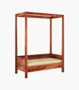 Kailson Sheesham Wood Poster Diwan Bed without Storage (Honey Finish) - Image 3