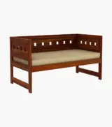 Sewayze Sheesham Wood Diwan Bed without Storage (Honey Finish) - Image 3