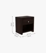 Tonzel Sheesham Wood Bedside Table with Drawer Storage (Walnut Finish) - Image 3