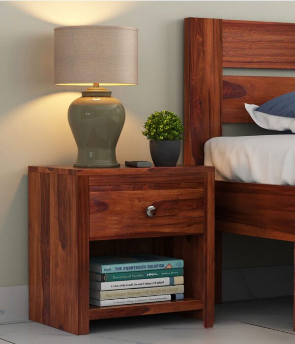 Denzel Bedside Table (Honey Finish)