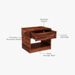 Ferguson Bedside Table (Honey Finish) - Image 3