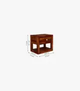 Walkin Sheesham Wood Bedside Table with Drawer Storage (Honey Finish) - Image 3