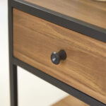 Agra Solid acacia and metal bedside table - Image 3