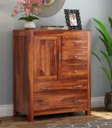 Alvon Sheesham Wood Chest Of Drawers (Honey Finish) - Image 3