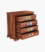 Roko Sheesham Wood Chest Of Drawers (Honey Finish) - Image 3