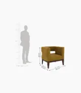 Welper Sheesham Wood Frame with Cushioned Velvet Seating Lounge Chair (Chestnut Brown with Walnut Finish) - Image 3