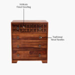 Alexus Wooden Chest Of Drawers (Honey Finish) - Image 3