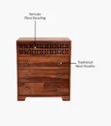 Elexus Sheesham Wood Chest Of Drawers (Honey Finish) - Image 3