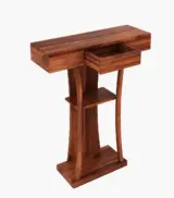 Pyrin Sheesham Wood Console Table with Drawer Storage (Honey Finish) - Image 3