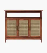Elrin Sheesham Wood Console Table with Box and Open Storage (Honey Finish) - Image 4