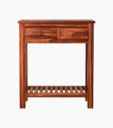 Waltes Sheesham Wood Console Table with Drawer Storage (Honey Finish) - Image 3