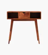 Lyntain Sheesham Wood Console Table Drawer and Open Storage (Honey Finish) - Image 3