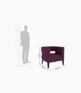 Welper Sheesham Wood Frame with Cushioned Velvet Seating Lounge Chair (Mulberry Pink with Walnut Finish) - Image 3