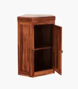 Ordom Sheesham Wood Corner Wall Mounted Kitchen Rack (Honey Finish) - Image 3