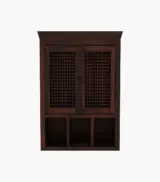 Shyea Sheesham Wood Wall Mounted Bathroom Cabinet (Walnut Finish) - Image 3