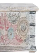 Relicesh Solid Mango Wood Hand Carved Coffee Table with Storage (Natural Finish) - Image 3