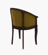 Crctic Sheesham Wood Frame with Cushioned Velvet Seating Arm Chair (Chestnut Brown with Walnut Finish) - Image 3