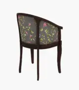 Crctic Sheesham Wood Frame with Cushioned Velvet Seating Arm Chair (Grey Robins with Walnut Finish) - Image 3