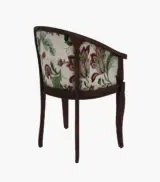 Crctic Sheesham Wood Frame with Cushioned Velvet Seating Arm Chair (Rose Vineyard with Walnut Finish) - Image 3