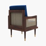 Alton Cane Arm Chair (Indigo Blue) - Image 3