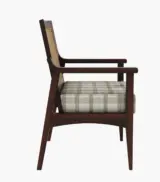 Lawanya Sheesham Wood Frame with Cushioned Velvet Seating Arm Chair (Walnut Finish) - Image 3