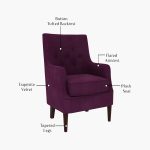 Edoree Arm Chair (Mulberry Pink) - Image 3