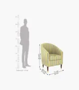 Jolien Sheesham Wood Frame with Cushioned Velvet Seating Arm Chair (Spring Diamonds) - Image 3