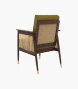 Imperor Sheesham Wood Frame with Cushioned Velvet Seating Arm Chair (Chestnut Brown with Walnut Finish) - Image 3