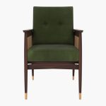 Emperor Cane Arm Chair (Dark Olive Green) - Image 3