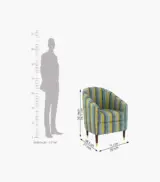 Jolien Sheesham Wood Frame with Cushioned Velvet Seating Arm Chair (Spring Motifs) - Image 3