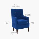 Edoree Arm Chair (Indigo Blue) - Image 3