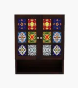 Symone Sheesham Wood Wall Mounted Kitchen Rack (Walnut Finish) - Image 4