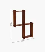 Bizson Sheesham Wood Wall Shelf with Open Storage (Honey Finish) - Image 4