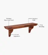 Teller Sheesham Wood Wall Shelf with Open Storage (Honey Finish) - Image 4