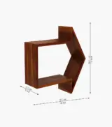 Errow Sheesham Wood Wall Shelf with Open Storage (Honey Finish) - Image 3