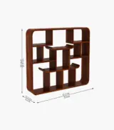 Nihao Sheesham Wood Wall Shelf with Open Storage (Honey Finish) - Image 4