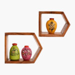 Two Wooden Wall Shelves - Image 3
