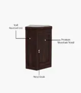 Ordom Sheesham Wood Corner Wall Mounted Kitchen Rack (Walnut Finish) - Image 4