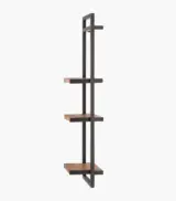 Mainster Acacia Wood with Metal Frame Set of 3 Wall Shelves (Acacia Finish) - Image 4