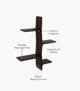 Netura Sheesham Wood Wall Shelf (Walnut Finish) - Image 4